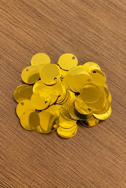 BD fold yarn Gold Bag Decoration Stamps 20 mm 20 Grams Approximately 210 Pieces