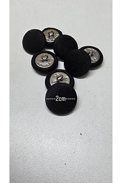 Zümrüdüanka Handmade Siyah renk kumaş kaplamalı kancalı metal düğme