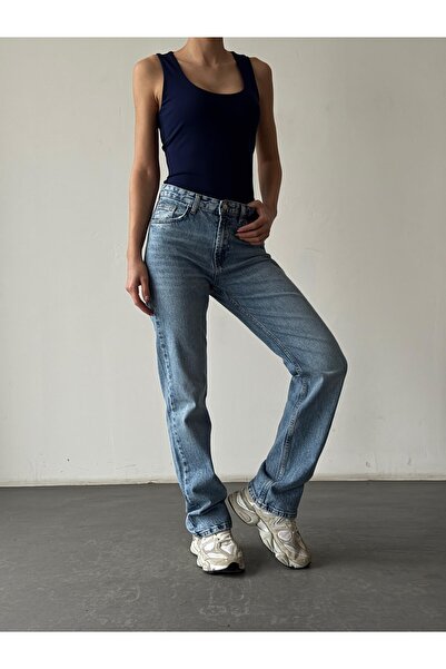 Quzu Classic Five Pocket Trousers Blue