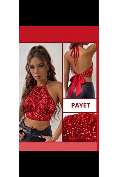 Nisa Back-Tie Sequin Detailed Bustier