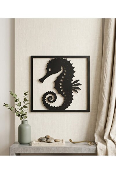 Metal duvar tablosu, iskandinav tarzı deniz atı, sea horse ,özel tasarım ev ofis tablosu