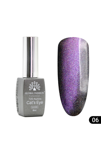 global fashion Βερνίκι νυχιών ημιμόνιμο Cat eyes 72D Aurora, 06