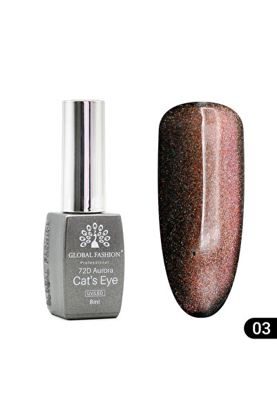 global fashion Βερνίκι νυχιών ημιμόνιμο Cat eyes 72D Aurora, 03