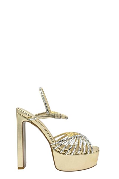 Moulin Shoes Gold Stone Platform Heeled Women's Shoes