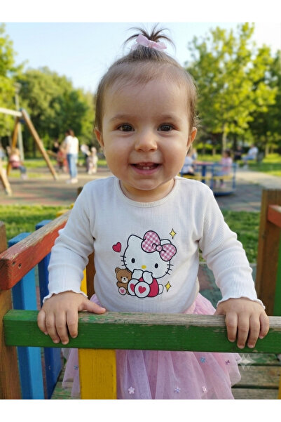 Genel Markalar BASKILI BEYAZ KIZ ÇOCUK TŞÖRT