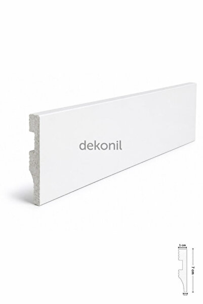 Dekonil Mover 7 cm Düz Beyaz Boyanabilir Süpürgelik - 8 Adet