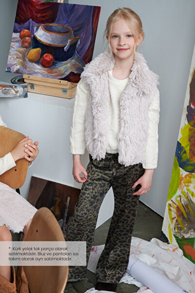 SheShe Beige Artificial Fur Vest