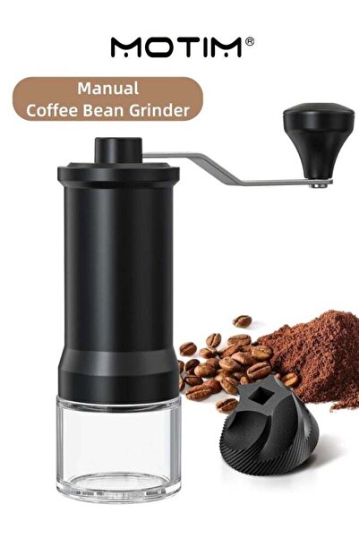 MOTIM Manual Coffee Bean Grinder with Ceramic Conical Burr and Hand Crank Cle...