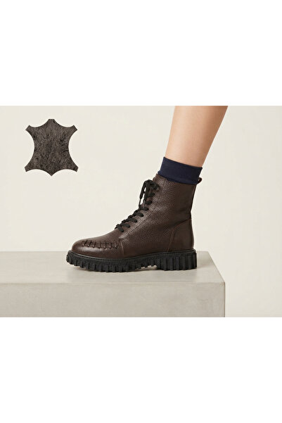MARCO ROCCO Genuine Leather, Fur Inside, Lace-Up, Zippered Boots, Women's Shoes