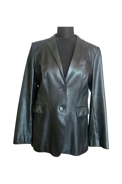asus deri Le 552 - Genuine Leather Black Women's Blazer Jacket