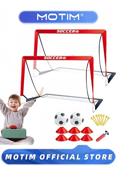 MOTIM Training Soccer Goals Net Set Apartments Foldable Soccer Net Portable S...