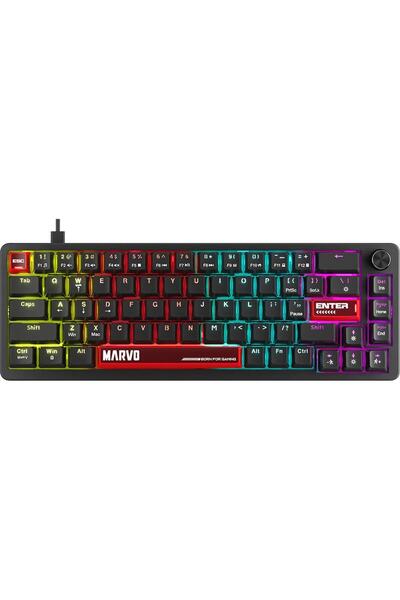 MARVO KG935 Arma 67 Mechanical Gaming Keyboard, USB Type-C, Rainbow, Black