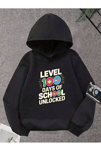 SVART WEAR Children's Level 100 Days of School Unlocked Printed Hoodie Hooded...