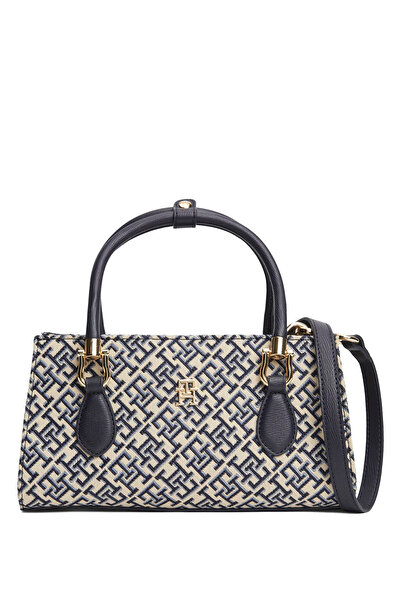 Tommy Hilfiger Lacivert Kadın El Çantası TH GRACE MINI SATCHEL JACQUARD