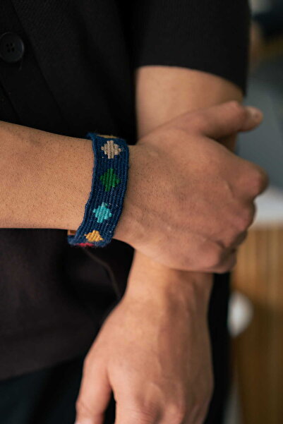 Göz Motifli El Dokuması Kilim Bileklik