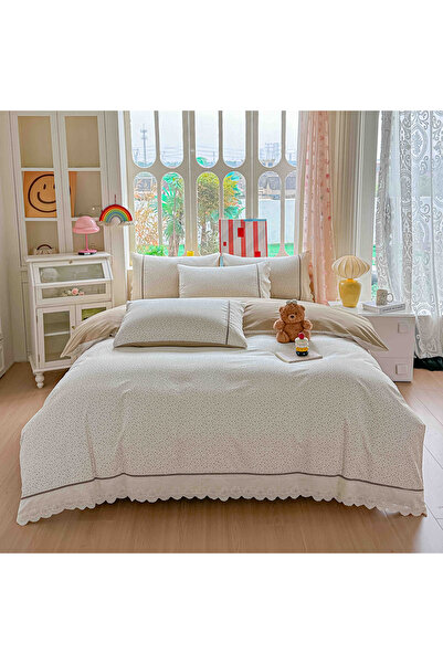 OEM %100 cotton% Lace Duvet Cover Set Set – 4 Pieces, Stretchy Sheet