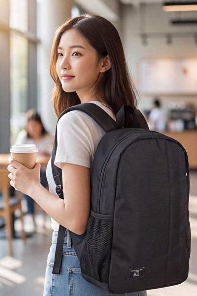 Liarca Unisex University School Business Daily Use Black Backpack Lightweight...