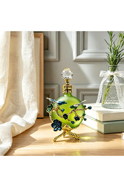 ARIANA Vintage Style 30ml Refillable Glass Perfume Bottle with Metal Stand, E...