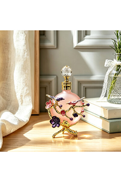 ARIANA Vintage Style 30ml Refillable Glass Perfume Bottle with Metal Stand, E...