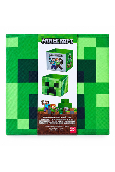 MINECRAFT Σετ 2 κουτιών αποθήκευσης 30 × 30 × 30 εκ. – Πράσινο Creeper
