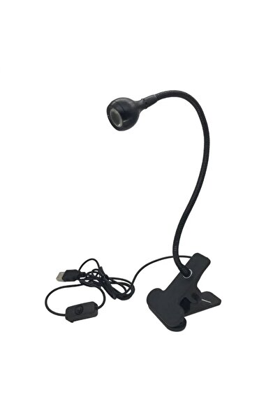 global fashion Φακός LED με κλιπ, εύκαμπτος, με υποδοχή USB, 3V/5V, μαύρος