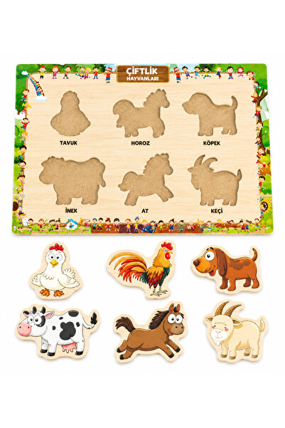 W-Design 8 ADET MEGA SET AHŞAP+EVA Eğitici Bul Tak Montessori Zeka ve Motor Beceri Geliştirici Oyuncak