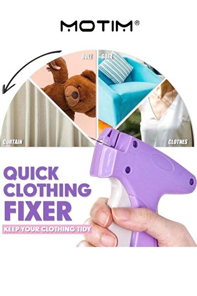 MOTIM Quick Clothing Fixer Tagging Stitch Tool for Clothing with 5 Fine Needles & 2000 Pcs Fasteners (Purple)