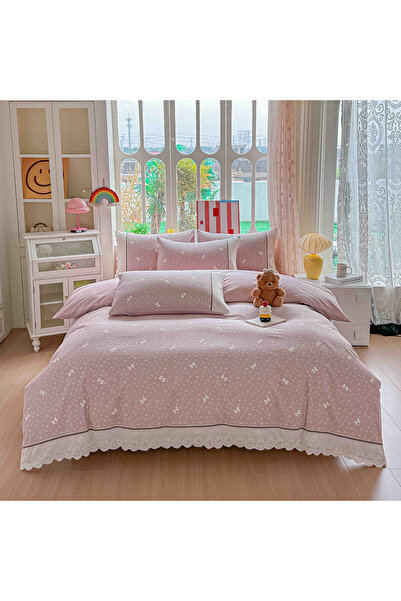 OEM %100 cotton% Lace Duvet Cover Set Set – 4 Pieces, Stretchy Sheet