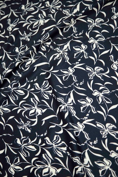 Roxxlen Țesătură cu model de frunze alb-negru 100x150 cm pentru patchwork și cusut