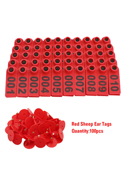 Choice7 Red 001-100 Goat Sheep Rabbit Ear Tags With The Word Ear Laser Typing...