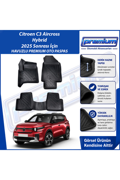 Premium Citroen C3 Aircross Paspas Hybrid Araca Özel 2025 Sonrası Derin Havuz...