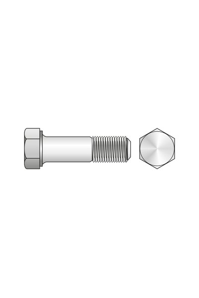 Rocast Set 10 x Surub Partial Filetat Cap Hexagonal 931 Otel Gr.8.8 Zincat-M2...