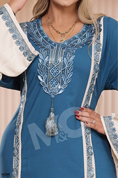 M&O 2 Elegant Jalabiya Featuring a Loose, Flowy Fit and Luxurious Oriental Em...
