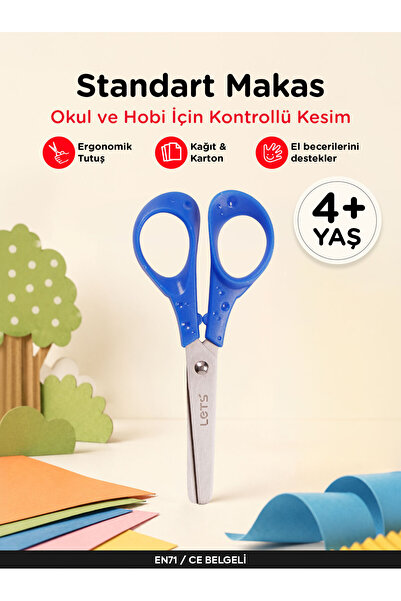Lets Çocuk Makası – Standart Okul Makası | Let's Mavi