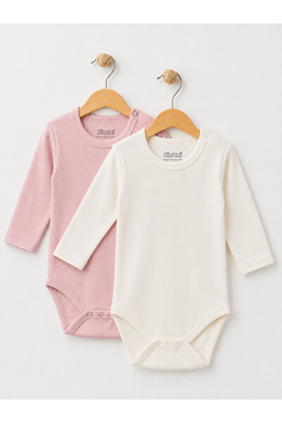 Kidaxi 2-Piece Long Sleeve Snap Fastener Bodysuit