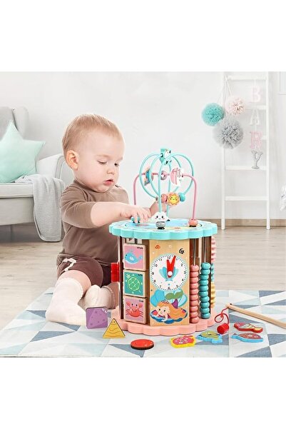 GENERAL Montessori Toy Wooden 8-in-1 Educational Cube for Kids Boys and Girls...