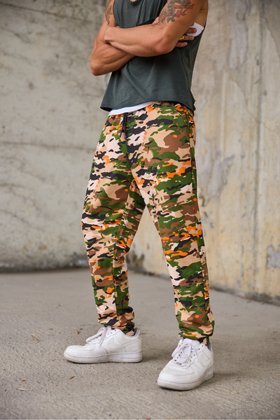 Superbluemexico Men's Jogger Pants with Elastic Waist and Cuffs