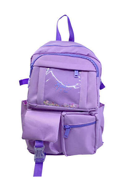Elit Lilac Backpack with Transparent Sequin Window
