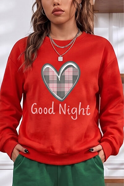 trendypassion Unisex Good Night Heart Printed Crew Neck Sweatshirt