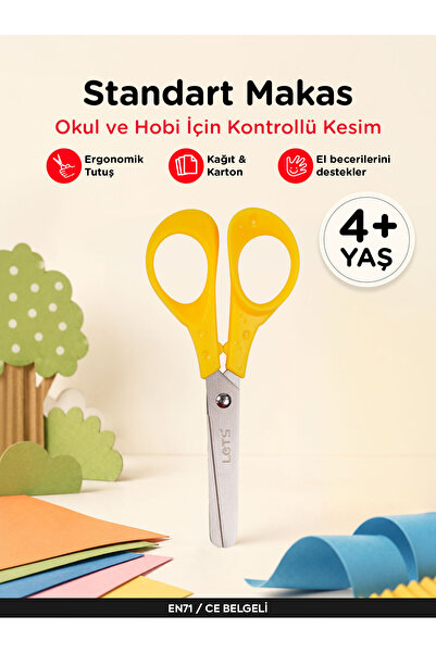 Lets Çocuk Makası – Standart Okul Makası | Let's Sarı