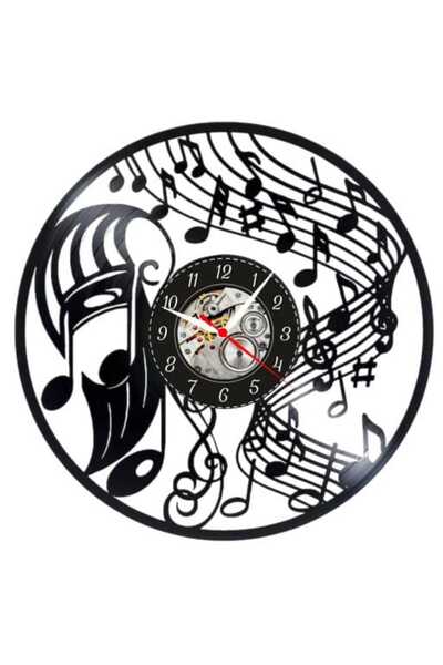 OEM Decorative wall clock made from vinyl record, Music Staff Musical Notes M...