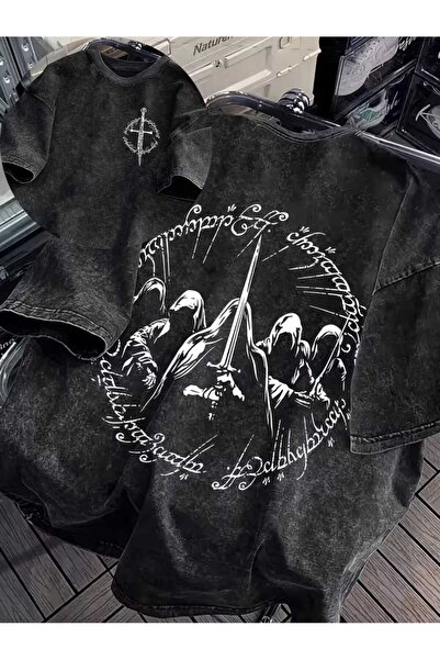 Toum The Lord of the Rings Printed Unisex Washable Vintage Oversize T-Shirt