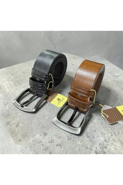 Akyol Men's 100% Genuine Leather Belt Set of 2