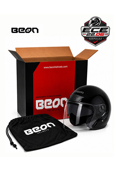 beon -ÇENESİZ VİZÖRLÜ YAZLIK KASK [B210] [MAT SİYAH]