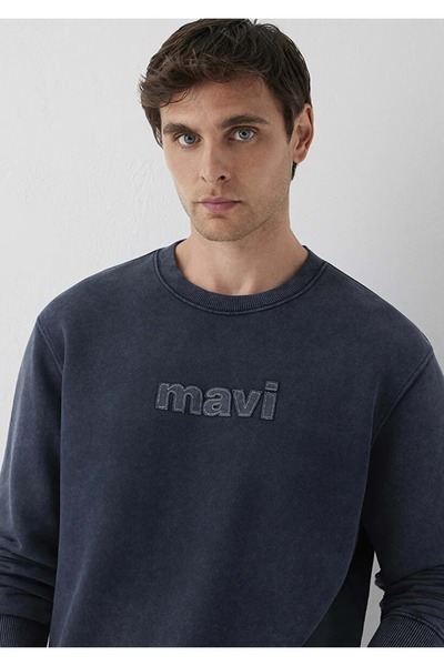 Mavi M0S20102 Logo Men's Sweatshirt Dark Blue