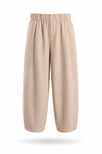 Noravelle Women's Elastic Waist Loose Leg Fabric Pants