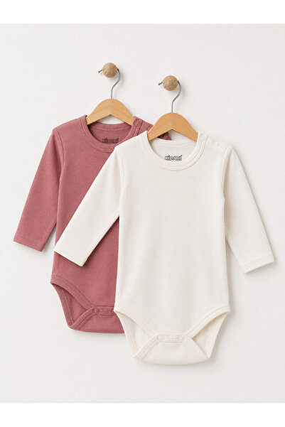 Kidaxi 2-Piece Long Sleeve Snap Fastener Bodysuit