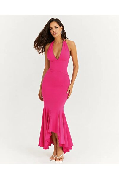 CARLA MARA Pink Midi Length Stylish Corseted Event Dress