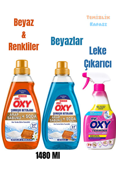 MR.OXY Arap Sabunu ve Soda Katkılı Çamaşır Deterjanı 1480 ml Beyazlar&Renklil...