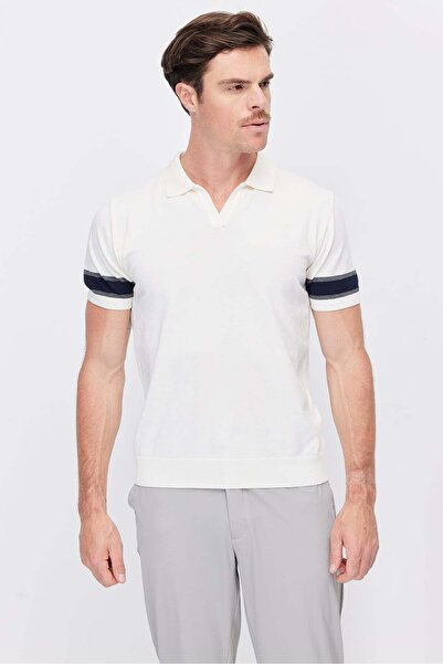 PAULMARK Men's Buttonless Polo Collar Knitwear T-Shirt